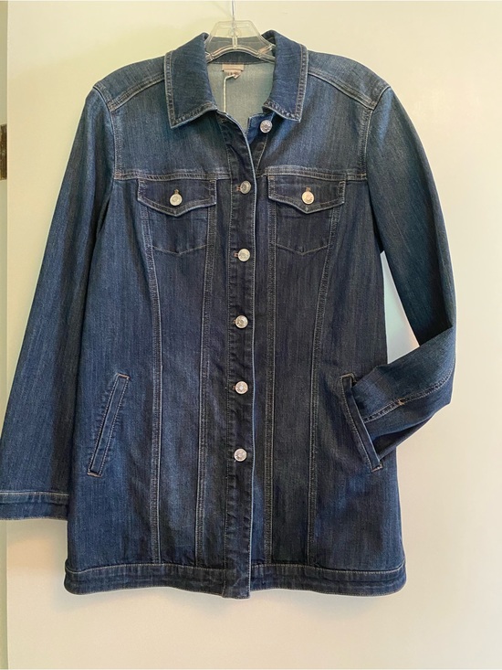 Chico's Jackets & Blazers - Chico's Dark Indigo Denim Jacket for Women